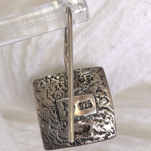 Silpada Sterling Silver Hammered Square Black Pearl Earrings Retired - Picture 10 of 10